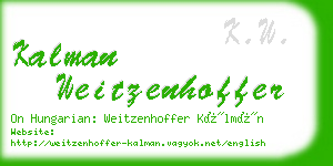 kalman weitzenhoffer business card